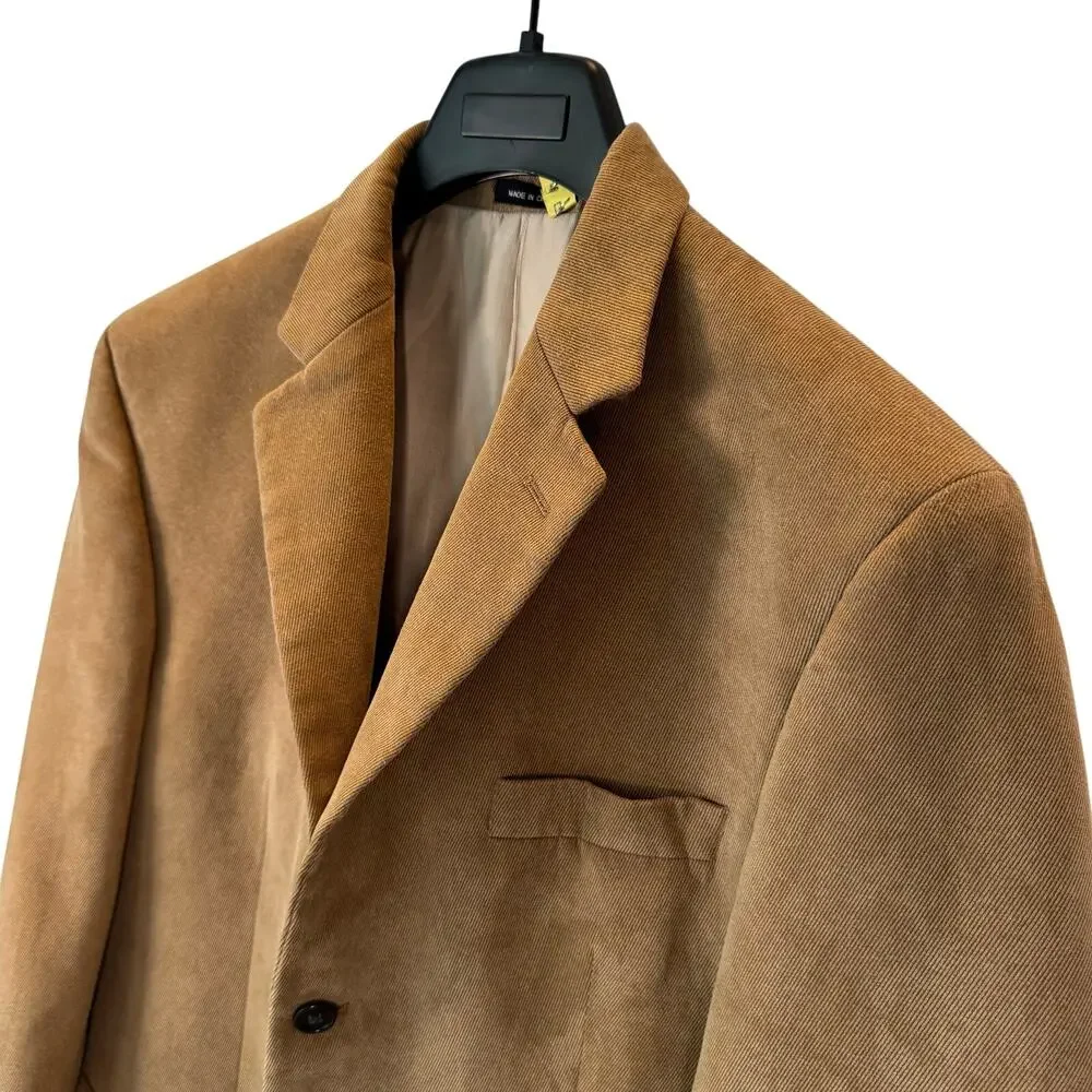 Calvin Klein Men’s 42L Tan Corduroy Blazer Sport Coat 3 Button Classic Fall Prep - Picture 1 of 8